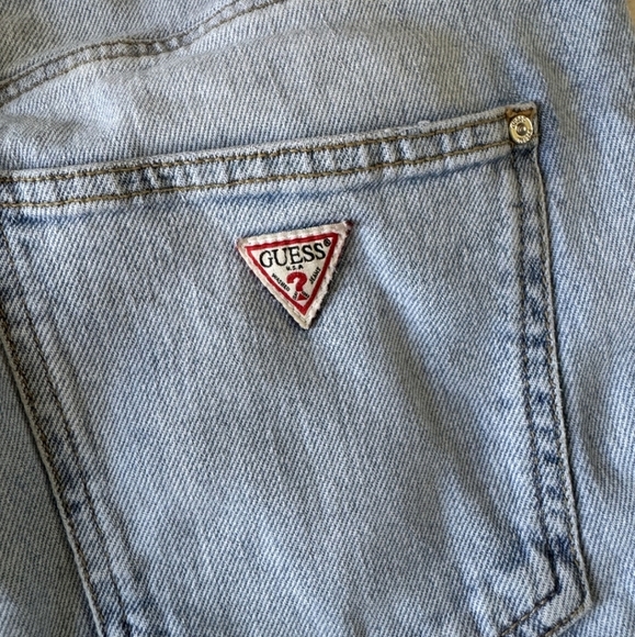 Guess Distressed Light Blue Mom Jeans - Picture 4 of 8